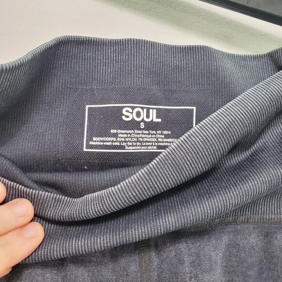S Soul by Soulcycle Moto Cutout Soft Black Charcoal Compression Leggings Skull - Picture 5 of 9